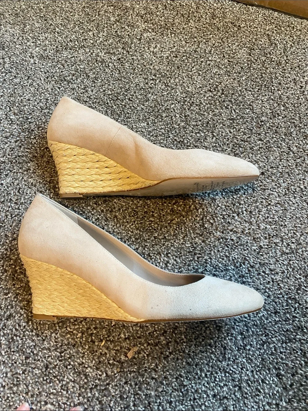 LK Bennett Cream Wedge Pumps with Subtle Metallic Heel